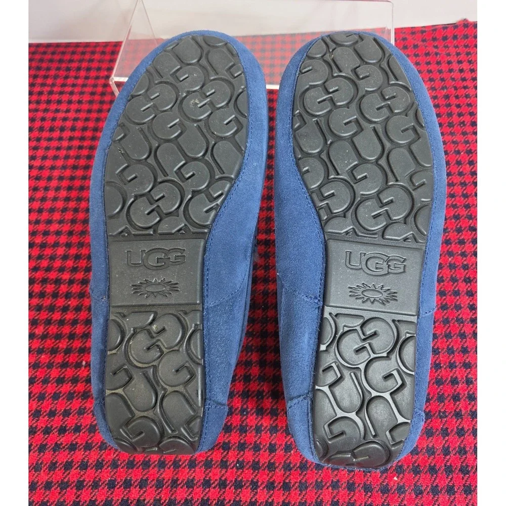 UGG Ascott Men's sz 10 Slipper Navy Blue Suede Moccasin NIB